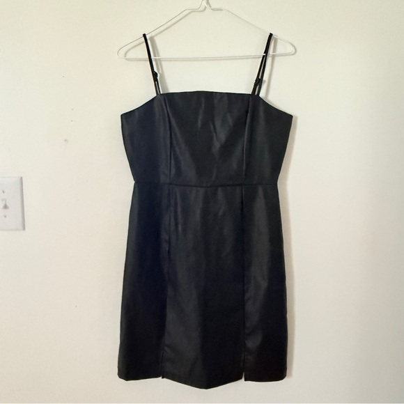 Altar'd State Black Sheath Mini Dress Spaghetti Strap - Picture 2 of 4